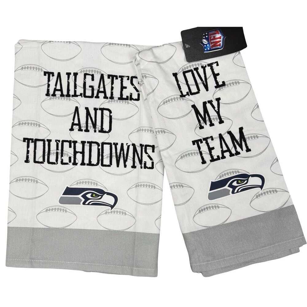 Seattle Seahawks Kitchen Towel Set 2 Pack Tail Gate NFL Fan Apparel New